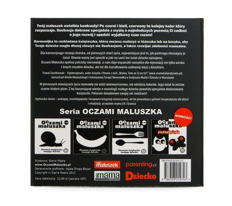 Oczami Maluszka  książeczka kontrastowa Harmonijka