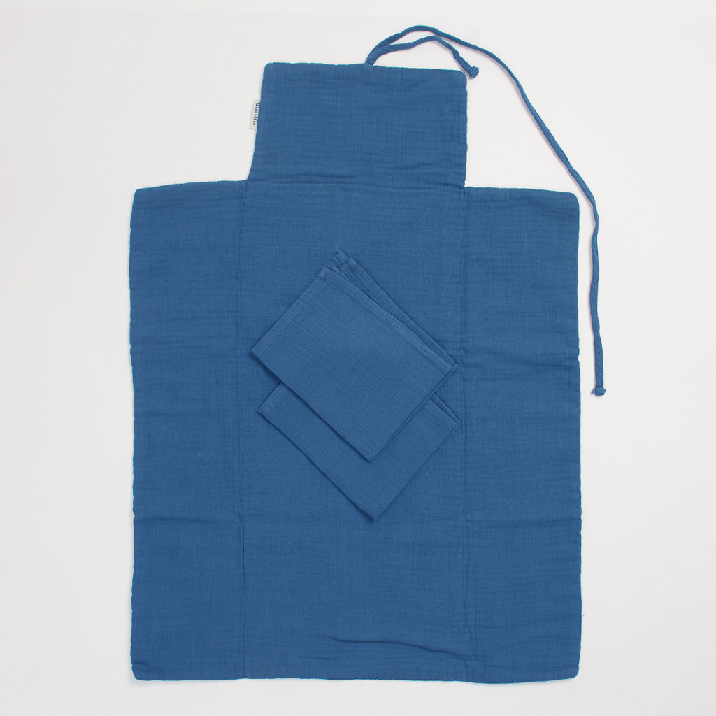 Bimbla, Granatowa mata do przewijania w zestawie z pieluszkami