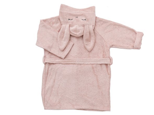 Bamboom - Szlafrok Bambusowy z Kapturkiem i Uszami, Różowy, 2-4l Bamboom - Szlafrok Bambusowy z Kapturkiem i Uszami, Różowy, 2-4l
