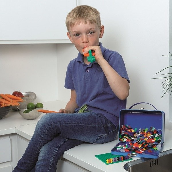 Plus-Plus, metalowa walizka Mini 600 (500Basic+100Neon+płytka+książeczka)