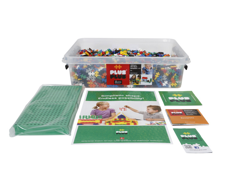 Plus-Plus, Mini Basic - 4000 Sztuk (Plus 12 Sztuk Płytek Konstrukcyjnych) - Edukacja