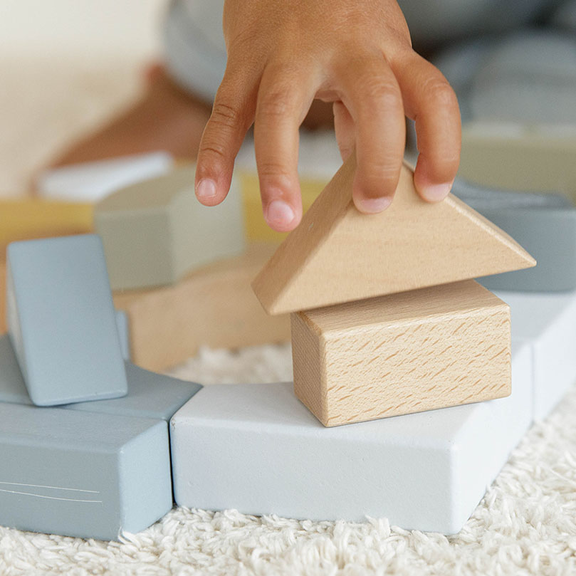 Little Dutch, Wózek z klockami Błękit Ocean