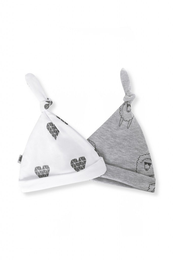 Czapka 0-3 miesiące SERCA&OWCE dwupak