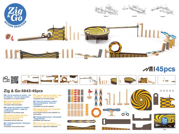 Djeco, Zestaw Zig & Go 45 elementów