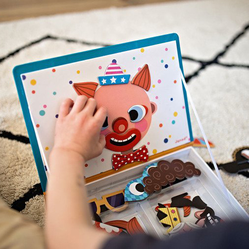 Janod, Magnetyczna układanka Śmieszne buzie Chłopiec Magnetibook Janod, Magnetyczna układanka Śmieszne buzie Chłopiec Magnetibook