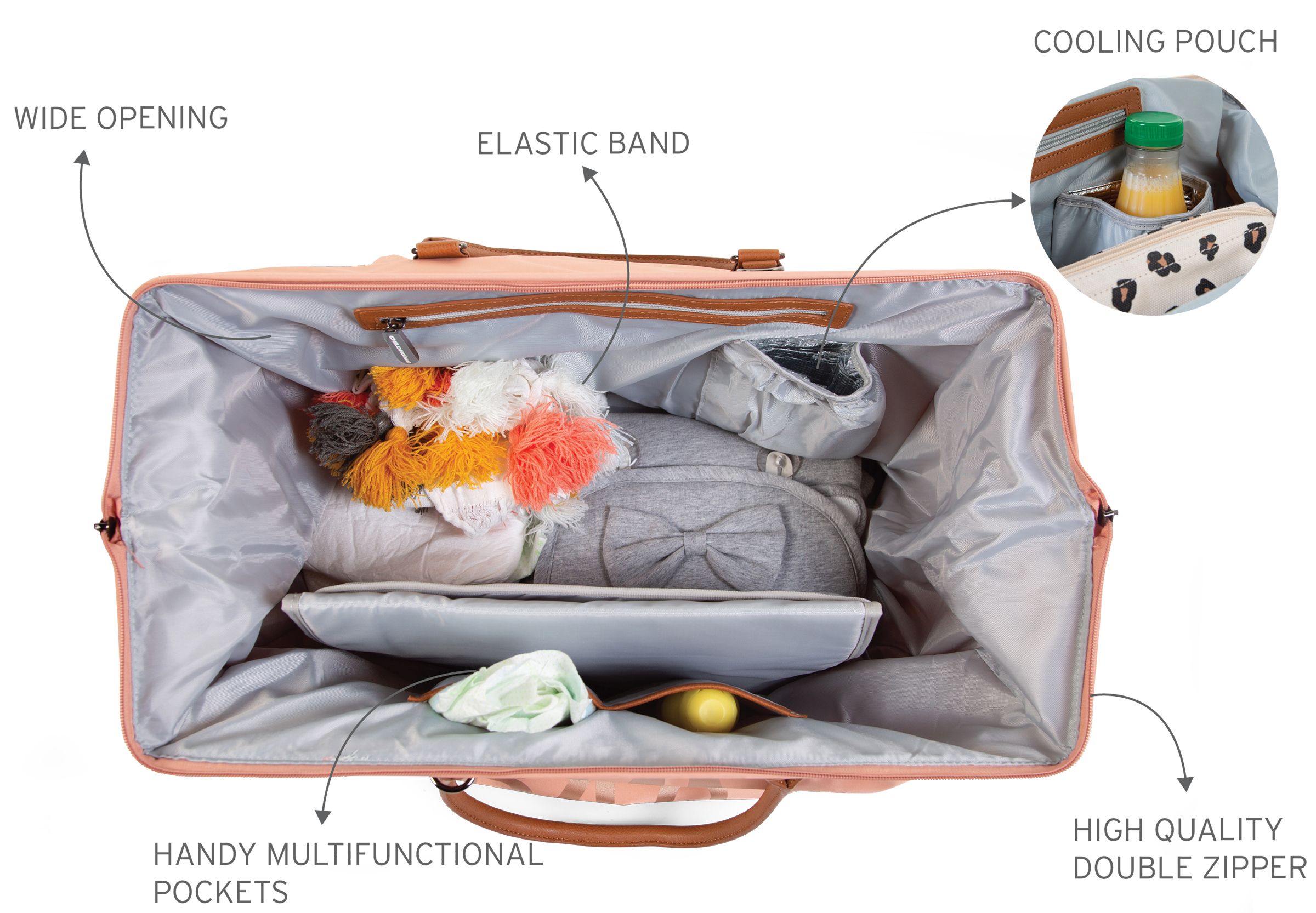 CHILDHOME, Torba podróżna Mommy Bag różowa CHILDHOME, Torba podróżna Mommy Bag różowa