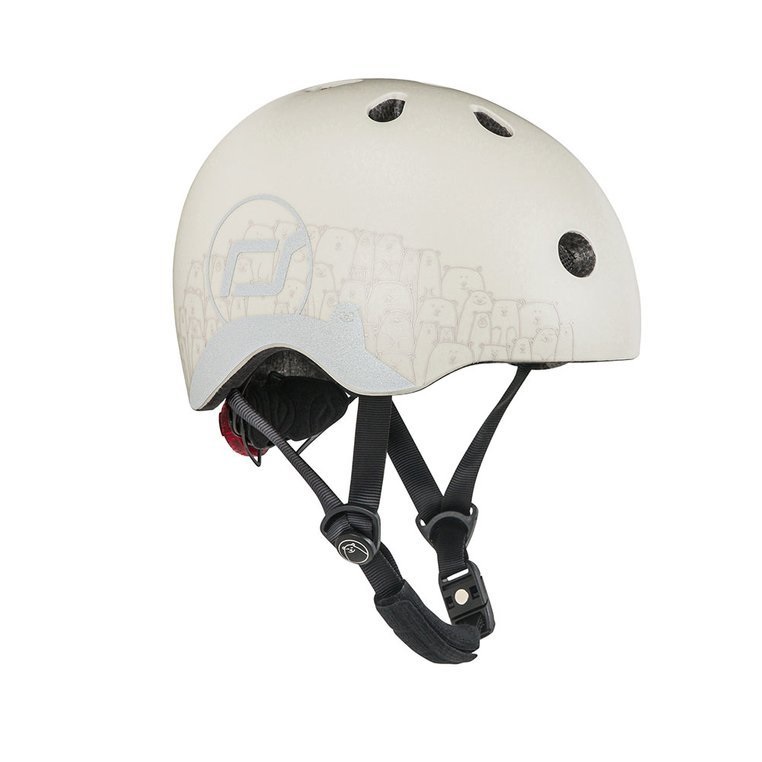 Scootandride, Kask z odblaskami XXS-S dla dzieci 1-5 lat Ash Bear