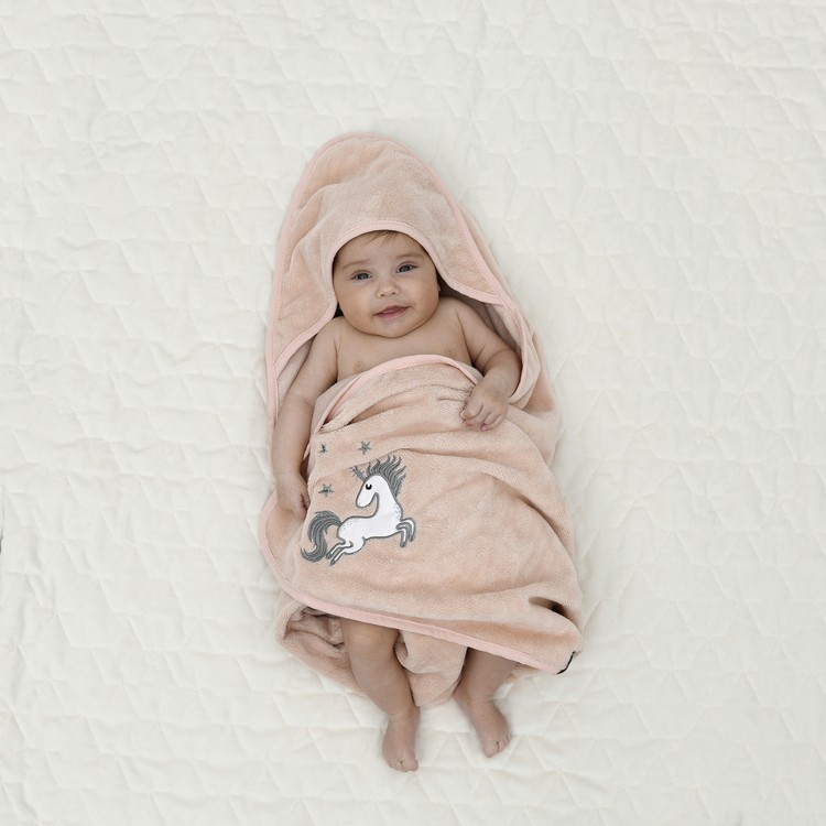 La Millou,  Ręcznik Newborn Bamboo Soft Grey  MOONLIGHT SWAN