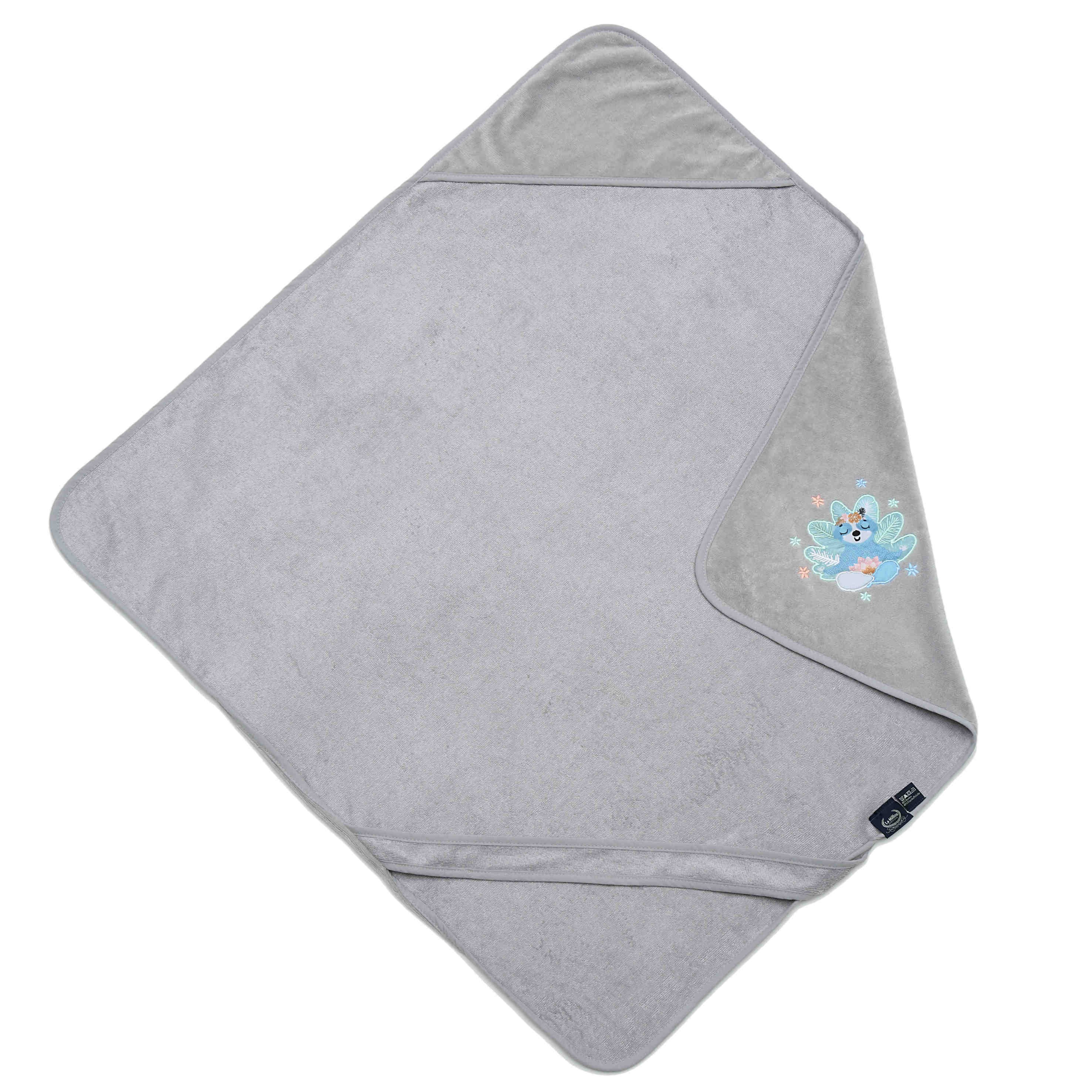 La Millou, Ręcznik Bamboo Soft - Newborn - Grey - Yoga Candy Sloth Blue La Millou, Ręcznik Bamboo Soft - Newborn - Grey - Yoga Candy Sloth Blue