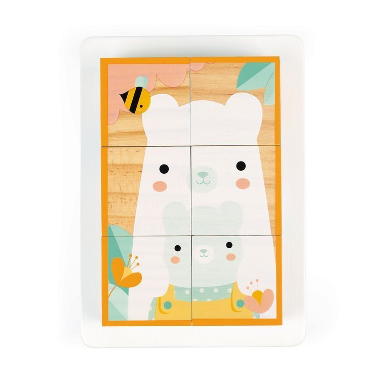 Janod, Klocki drewniane 6 elementów puzzle Pure 6 elementów Janod, Klocki drewniane 6 elementów puzzle Pure 6 elementów