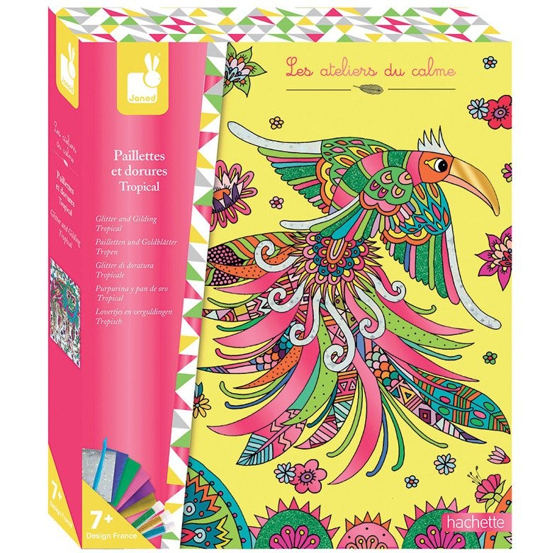 Janod, Zestaw kreatywny Brokat i blask Tropikalna dżungla