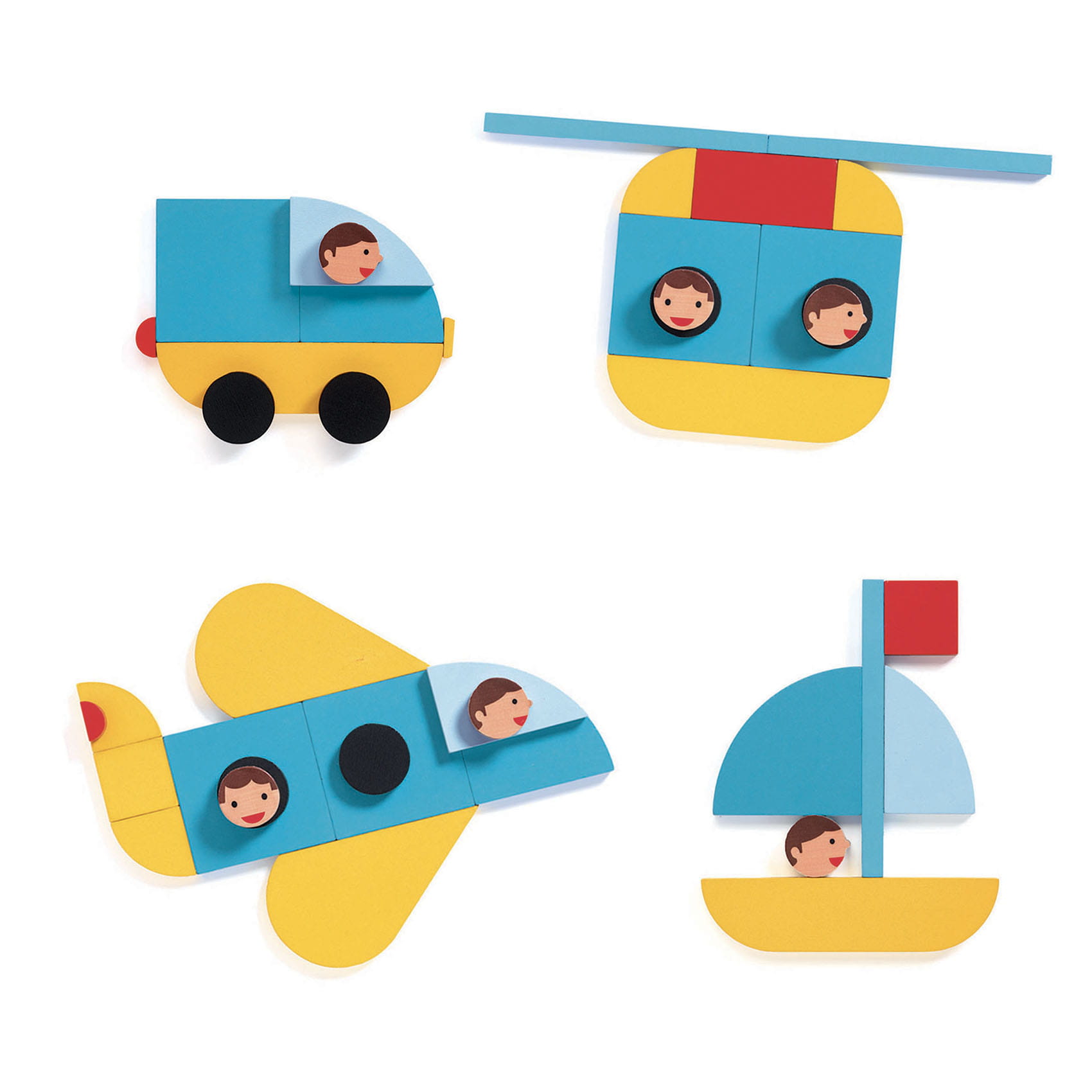 Djeco, Drewniane kształty Pojazdy