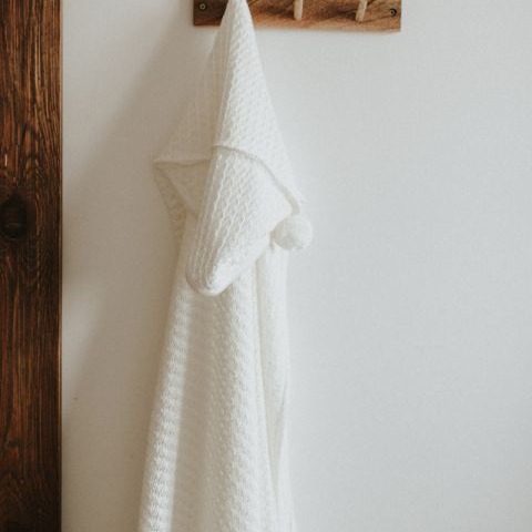 My Memi, Kocyk bambusowy z kapturkiem 90x90 light grey