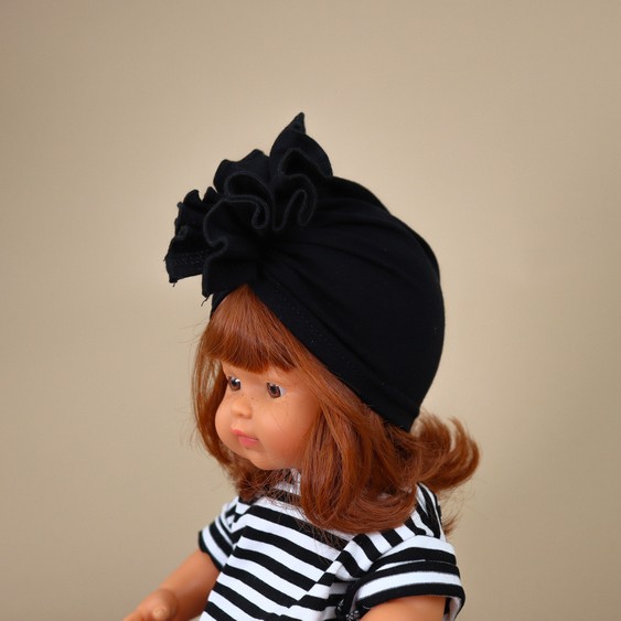Miniland, Turban dla lalki - czarny rozmiar 38