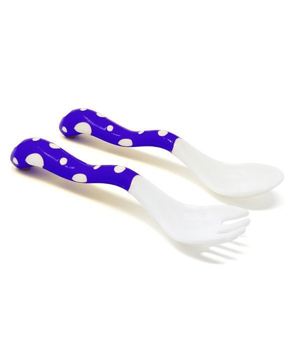 Poupy, Zestaw Sztućców Plastikowych, Niebieski, 6m+