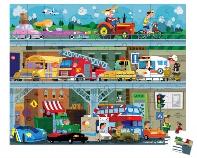 Janod, puzzle pojazdy 100 el. Janod, puzzle pojazdy 100 el.