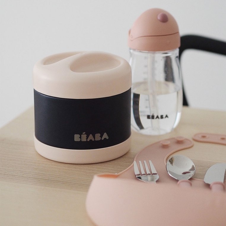 Beaba, Pojemnik - termos obiadowy ze stali nierdzewnej z hermetycznym zamknięciem duży 500 ml light pink/night blue Beaba, Pojemnik - termos obiadowy ze stali nierdzewnej z hermetycznym zamknięciem duży 500 ml light pink/night blue