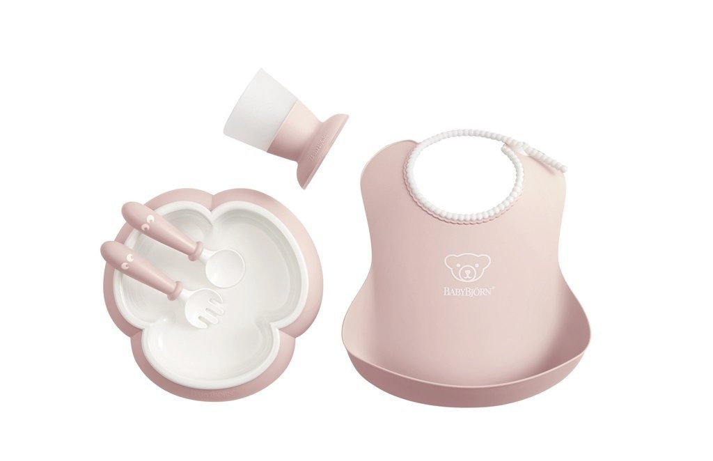 BABYBJORN, Zestaw obiadowy Powder Pink BABYBJORN, Zestaw obiadowy Powder Pink