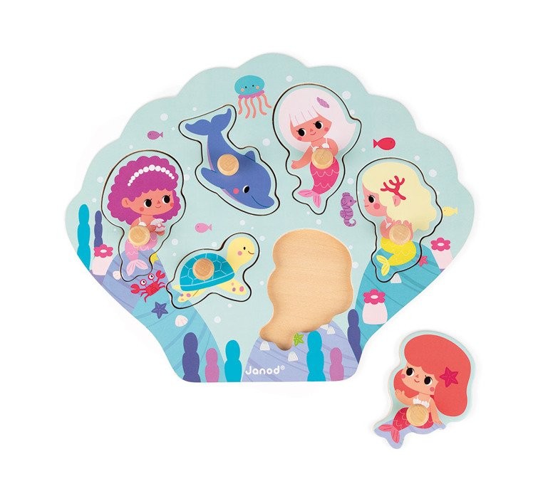 Janod, Puzzle drewniane Wesołe Syrenki