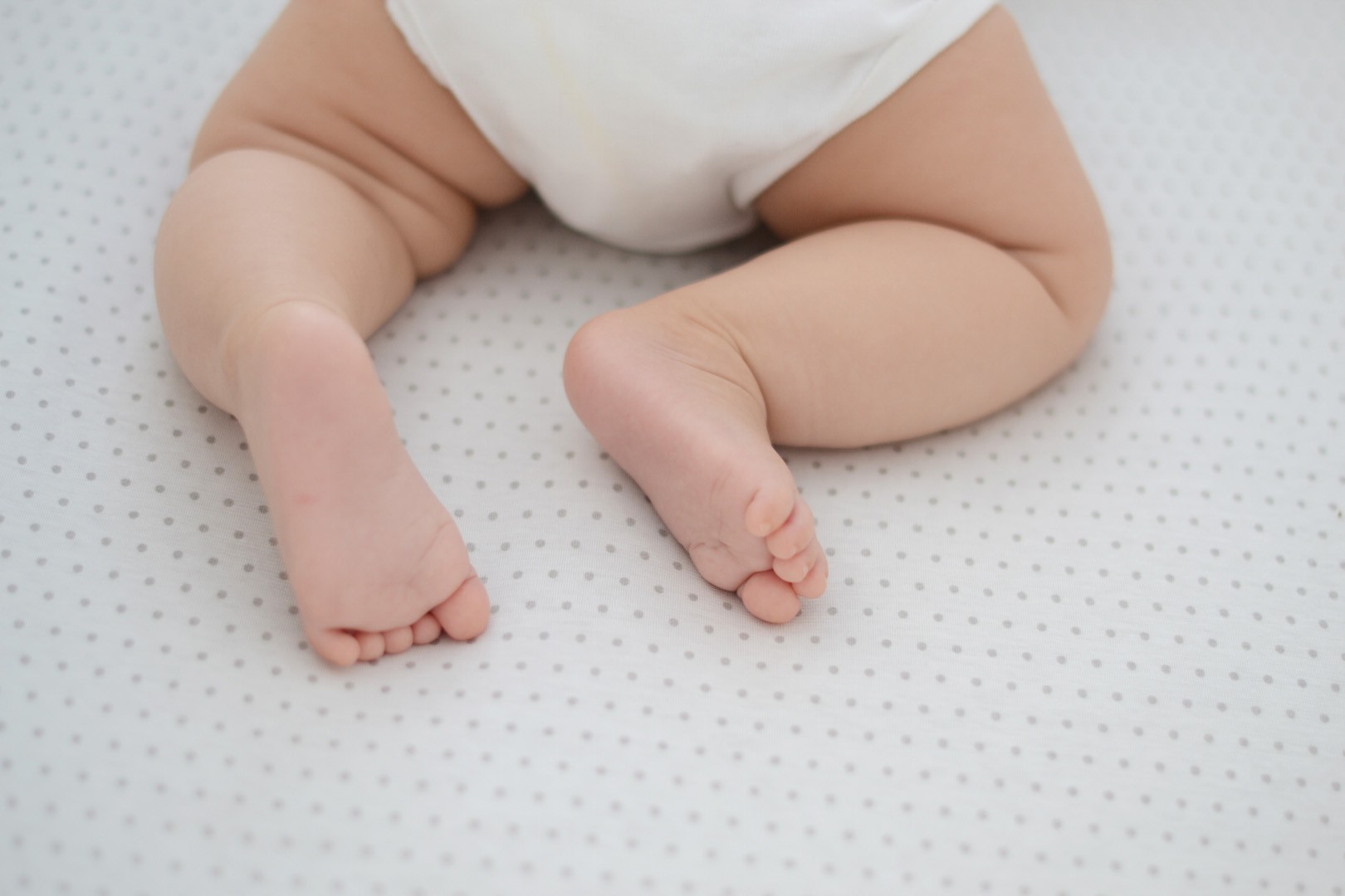 Prześcieradło z gumką 100% bawełny 60x120 białe w szare kropki Prześcieradło z gumką 100% bawełny 60x120 białe w szare kropki