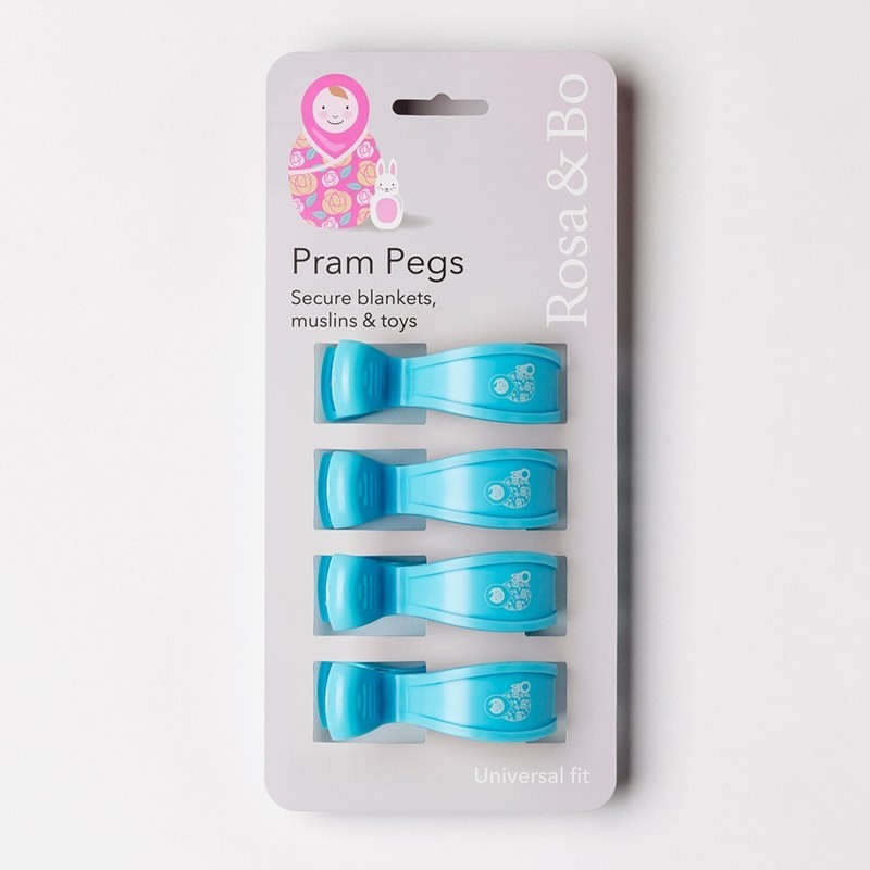 Rosa & Bo, Klipsy do wózka Pram Blue 4 szt.