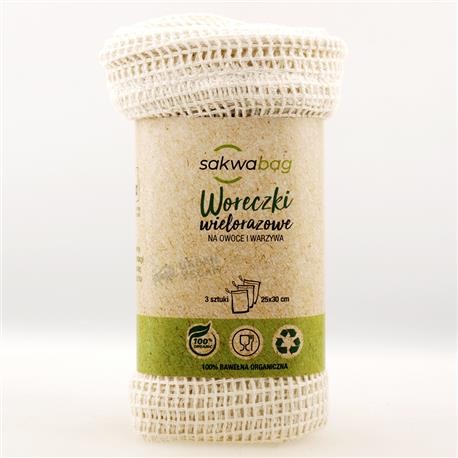 Sakwabag, Worki na zakupy zero waste, zestaw mix, 3 sztuki Sakwabag, Worki na zakupy zero waste, zestaw mix, 3 sztuki