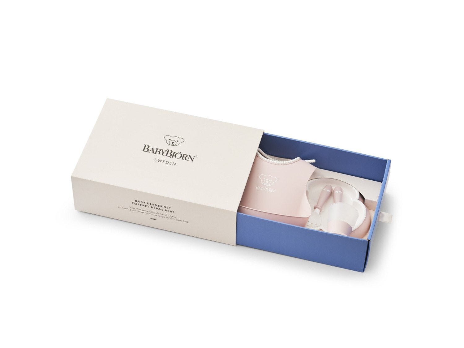 BABYBJORN, Zestaw obiadowy Powder Pink BABYBJORN, Zestaw obiadowy Powder Pink