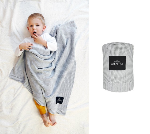 Lullalove, Bambusowy koc tkany róż