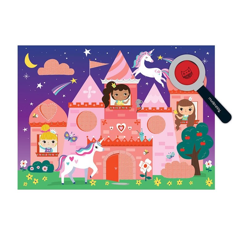 Mudpuppy, Puzzle z ukrytymi obrazkami Zamek jednorożca 42 elementy 3+ Mudpuppy, Puzzle z ukrytymi obrazkami Zamek jednorożca 42 elementy 3+