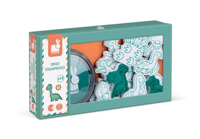 Janod, Zestaw kreatywny Stempelki Dinozaury
