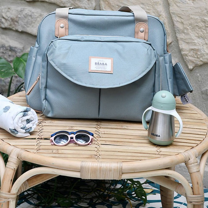 Beaba, Bidon termiczny termobutelka ze słomką 250 ml Mineral grey Beaba, Bidon termiczny termobutelka ze słomką 250 ml Mineral grey