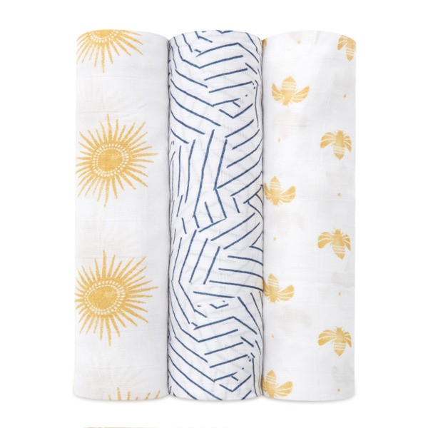 Aden & Anais, Otulacz bambusowy golden sun 3szt Aden & Anais, Otulacz bambusowy golden sun 3szt