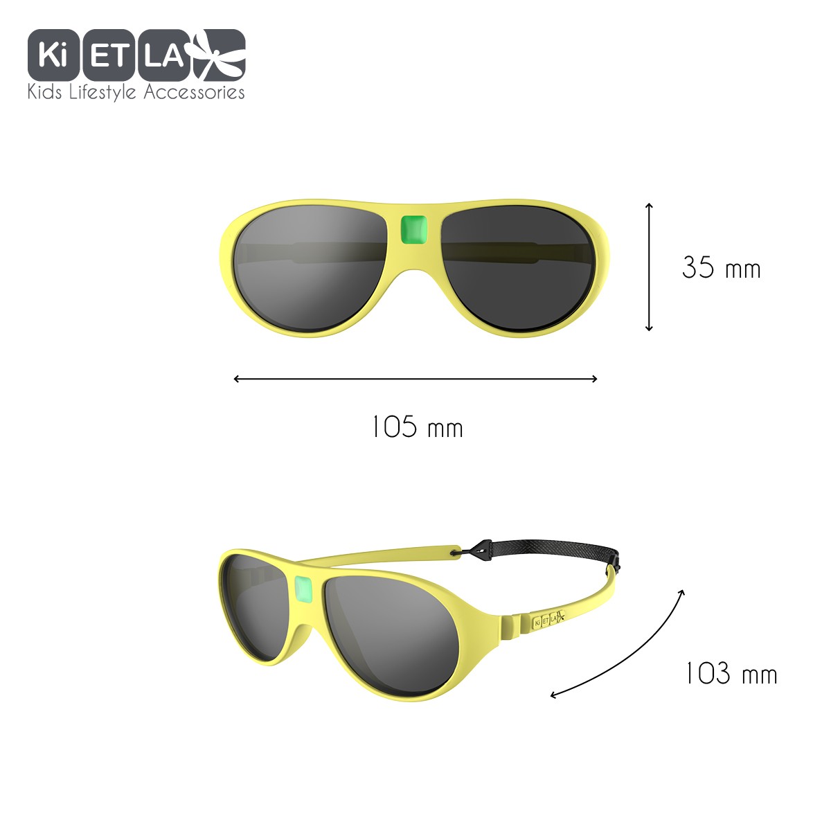 Ki ET LA, Okulary Przeciwsłoneczne Jokala, Yellow, 2-4 lata