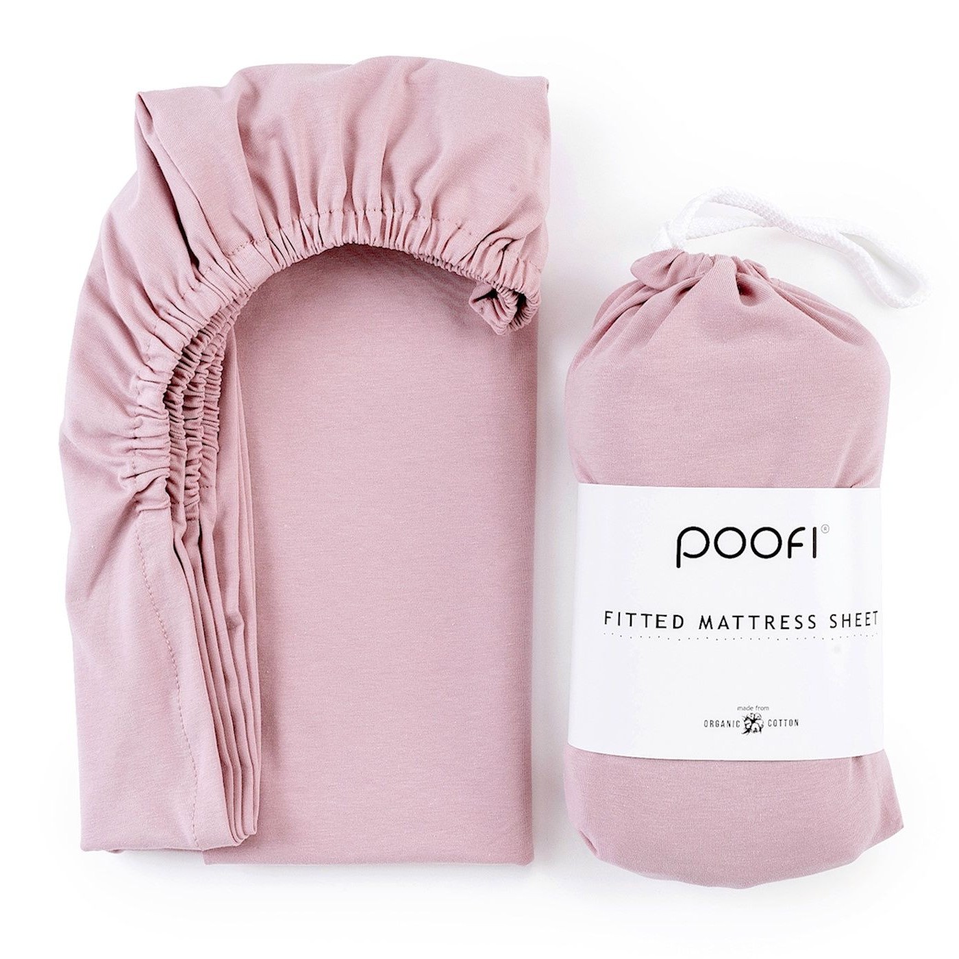 Poofi, Prześcieradło Organic&Color 70x140 - piwonia