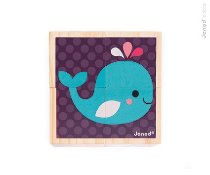Janod, klocki drewniane Puzzle 6w1 Zwierzątka Janod, klocki drewniane Puzzle 6w1 Zwierzątka