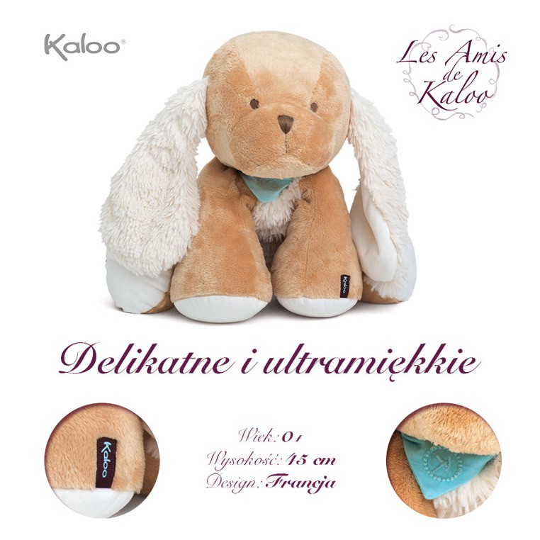 Kaloo, Szczeniaczek Karmelowy duży 45 cm kolekcja Les Amis