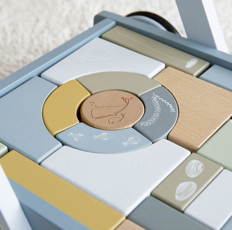 Little Dutch, Wózek z klockami Błękit Ocean