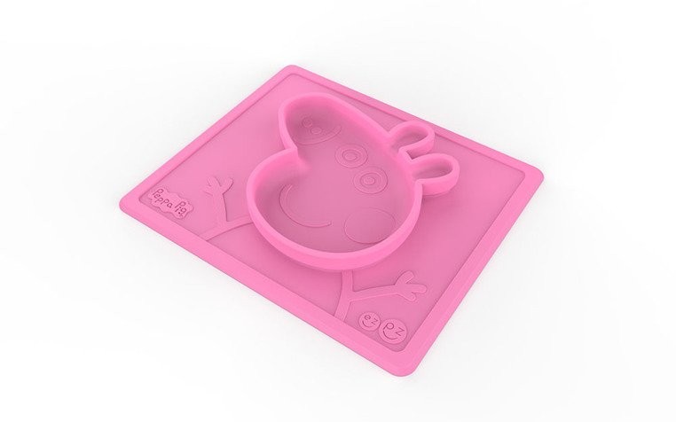 EZPZ, Silikonowa miseczka z podkładką 2w1 Peppa Pig™ różowa EZPZ, Silikonowa miseczka z podkładką 2w1 Peppa Pig™ różowa