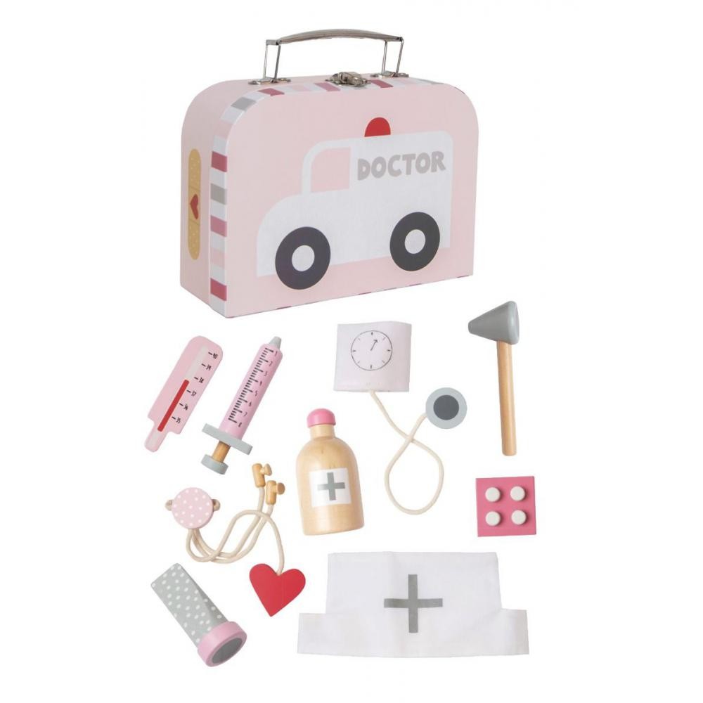 JaBaDaBaDo, Drewniany zestaw lekarski różowy
