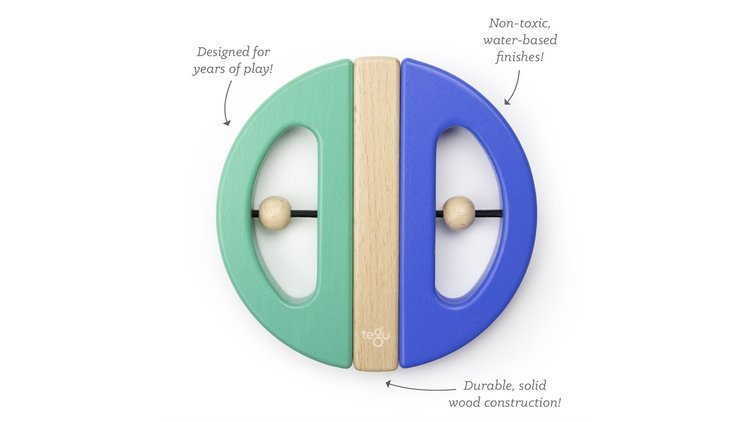 Tegu, Drewniane klocki magnetyczne BABY & TODDLER Swivel Bug Teal/Blue