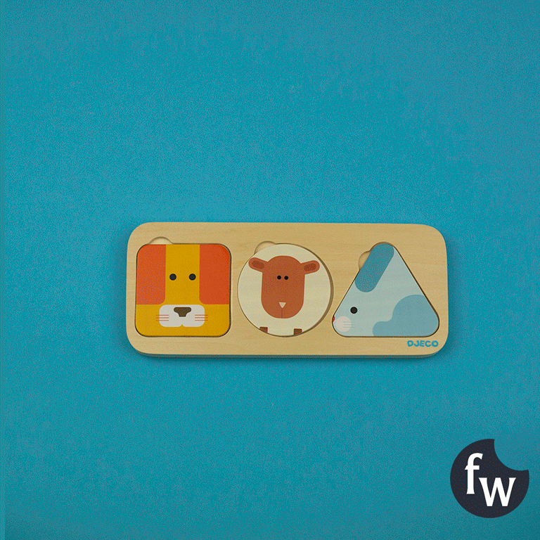 DJECO, Puzzle drewniane warstwowe ZWIERZĄTKA