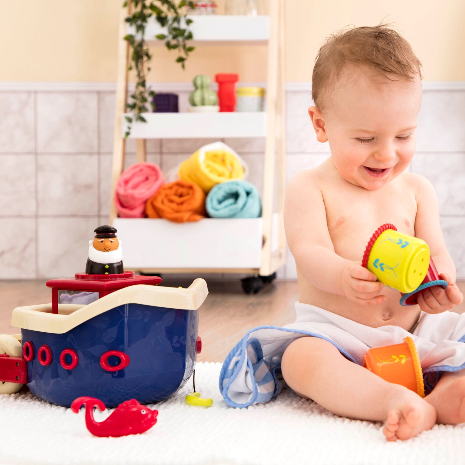 Btoys, zestaw do kąpieli  duży statek z akcesoriami