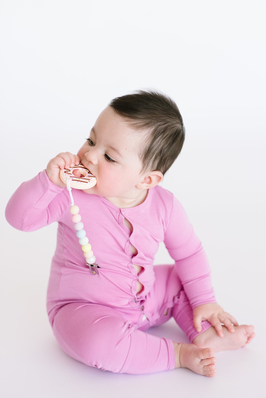 LouLou Lollipop, gryzak silikonowy Donut różowy