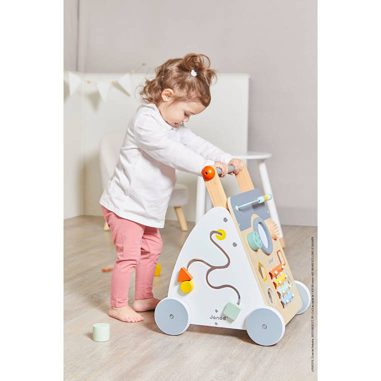 Janod, Wielofunkcyjny pchacz edukacyjny drewniany Sweet Cocoon 12 m+ Janod, Wielofunkcyjny pchacz edukacyjny drewniany Sweet Cocoon 12 m+
