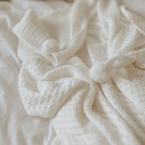 My Memi, Kocyk bambusowy z kapturkiem 90x90 light grey