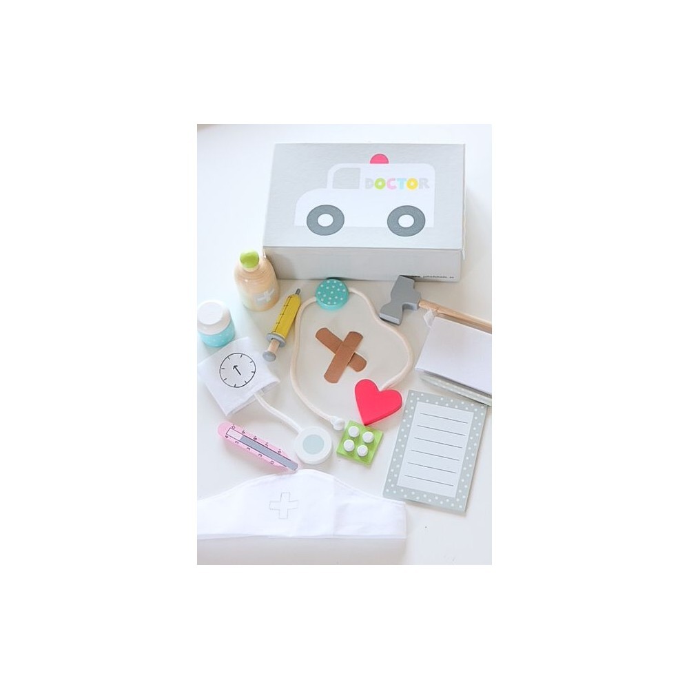 JaBaDaBaDo, Drewniany zestaw lekarski szary