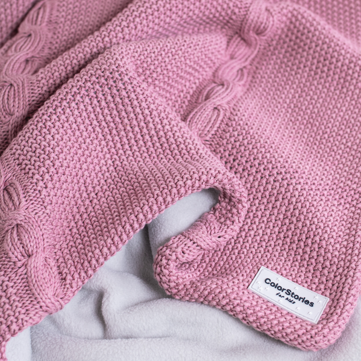 ColorStories, Kocyk bawełniany z polarem - Wrzosowy róż