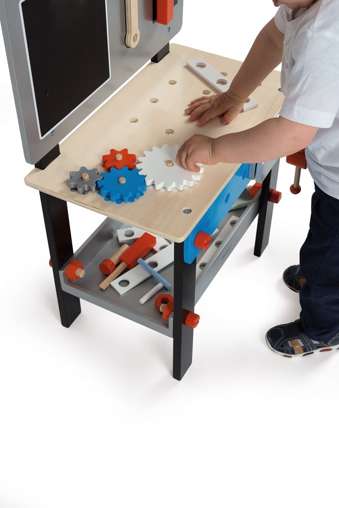 Janod, Stolik warsztat drewniany magnetyczny z 24 elementami Bricolo Janod, Stolik warsztat drewniany magnetyczny z 24 elementami Bricolo