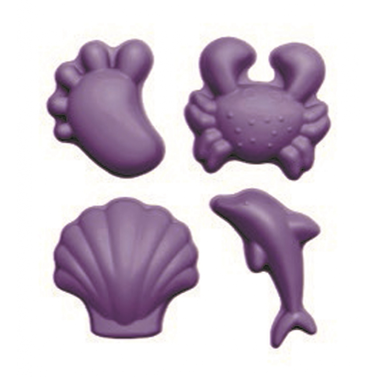 Scrunch, Silikonowe Foremki do piasku 4 szt. - Purpurowy Scrunch, Silikonowe Foremki do piasku 4 szt. - Purpurowy