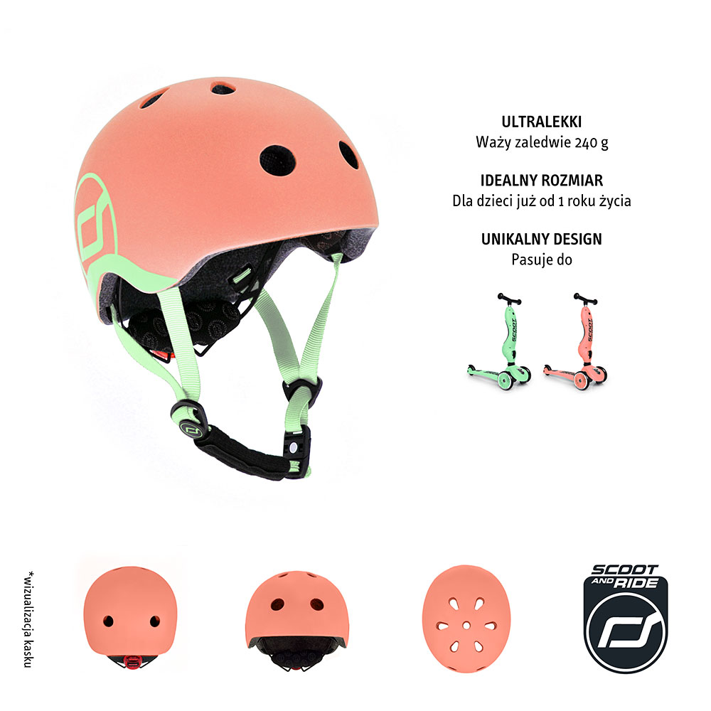 Scootandride, Kask XXS-S dla dzieci 1-5 lat Peach